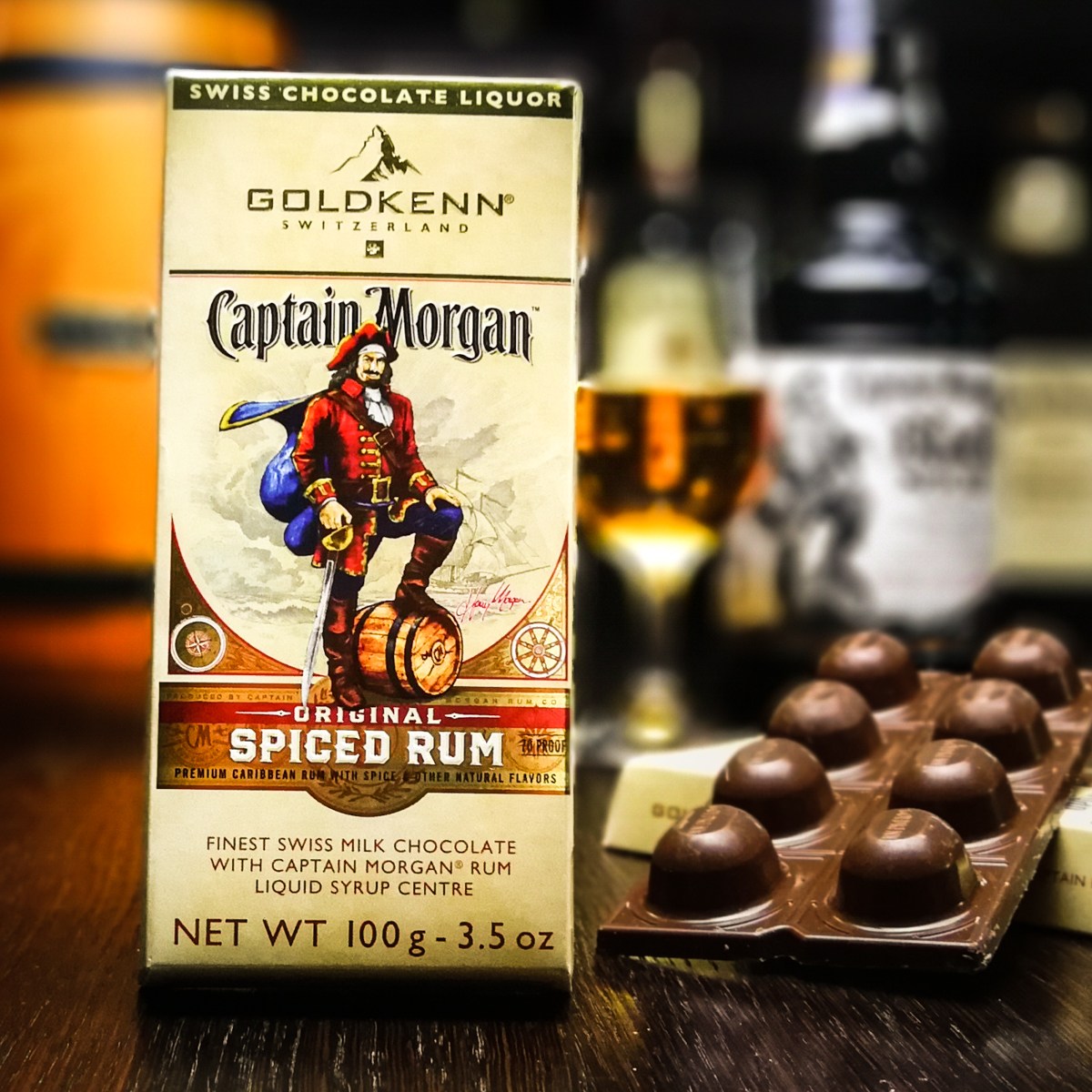 Luxusní čokoláda Goldkenn s náplní Captain Morgan 100g