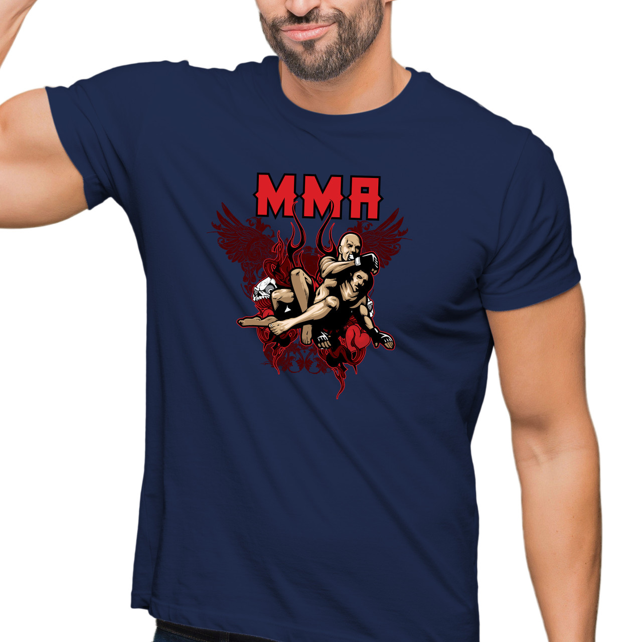 Pánské tričko s potiskem “MMA, škrtící chvat”