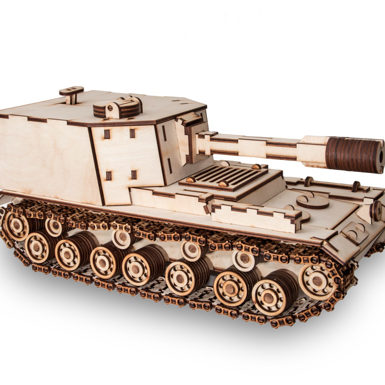 Dřevěný skládací 3D model - Tank SAU-212