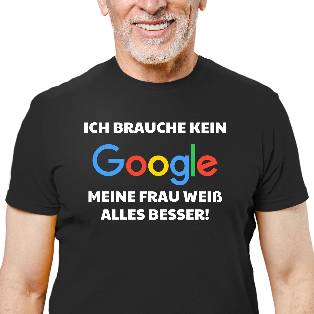 Pánské tričko s potiskem "Nepotřebuji google" DE
