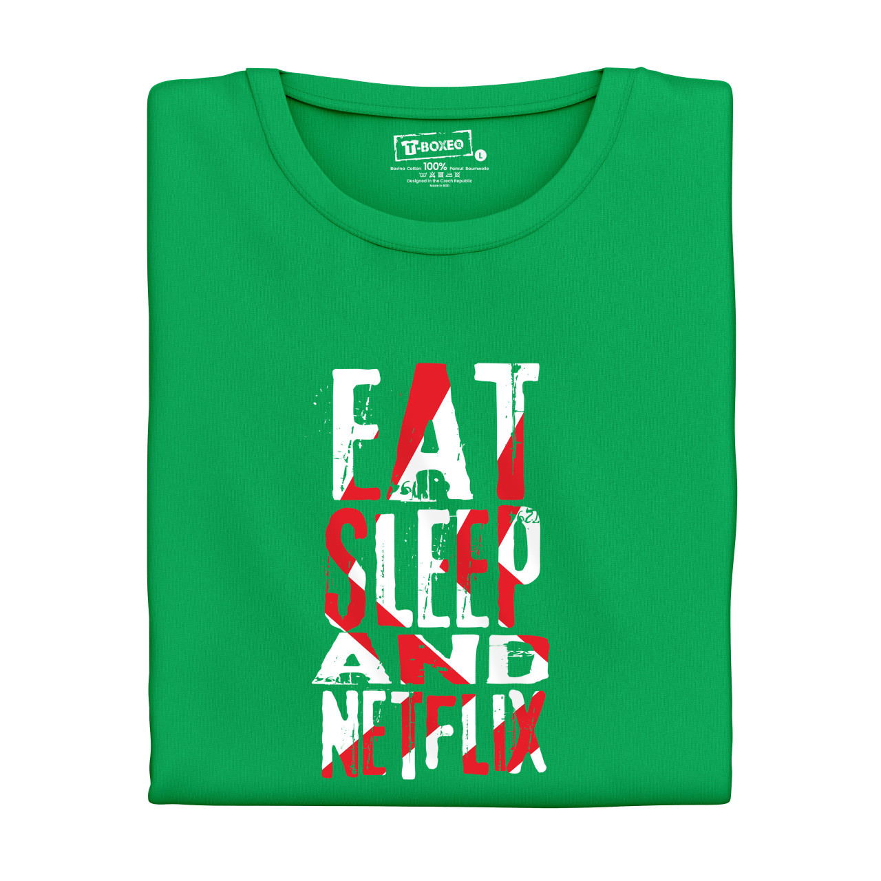 Pánské tričko s potiskem “Eat, Sleep and Netflix"
