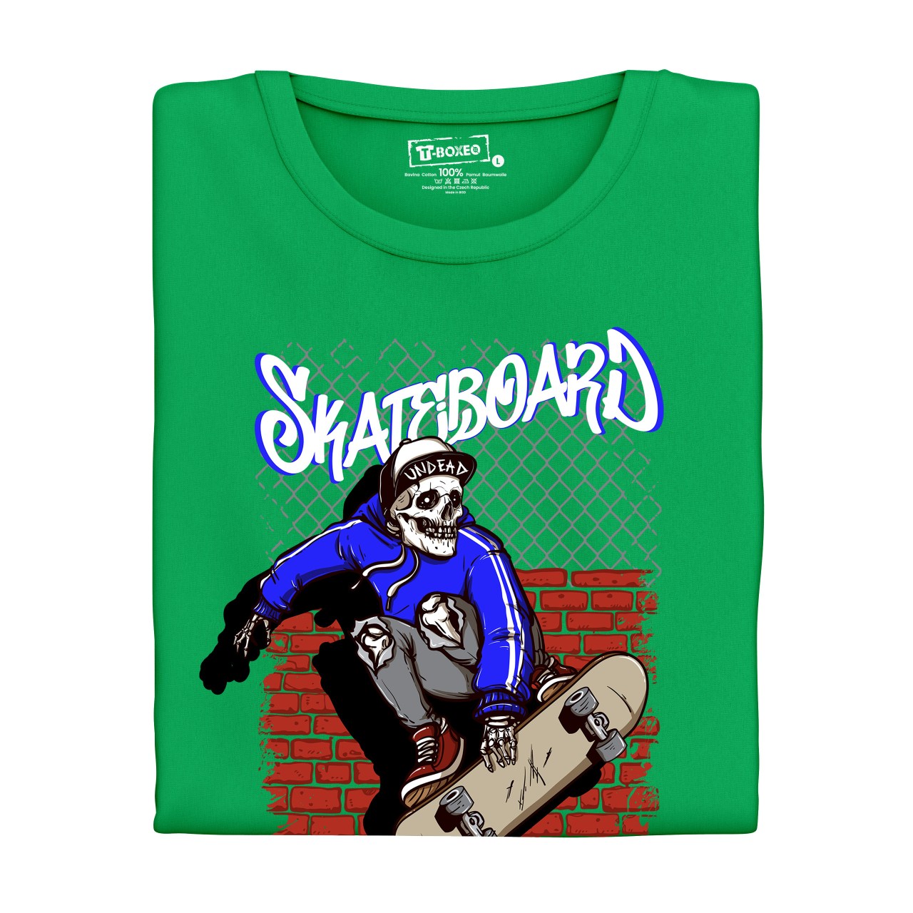 Pánské tričko s potiskem “Skateboard, skejtr kostra"