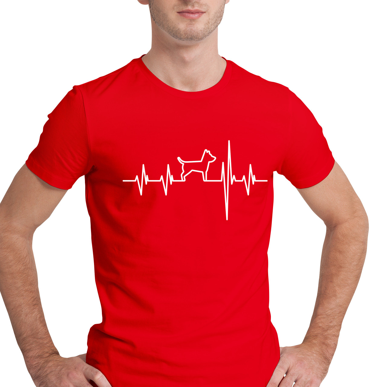 Pánské tričko s potiskem "Srdeční tep Pes"
