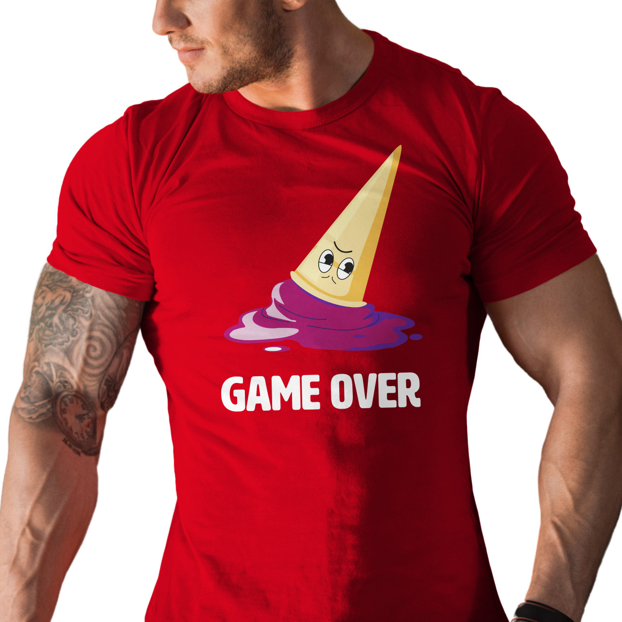 Pánské tričko s potiskem “Game Over - Zmrzlina”