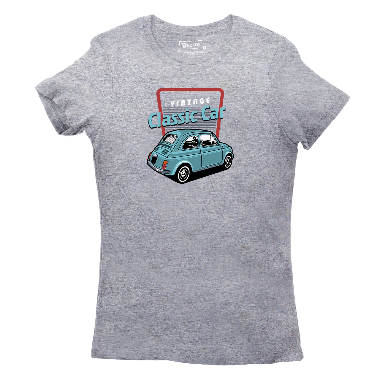 Dámské tričko s potiskem "Vintage Classic Car, Fiat 500"