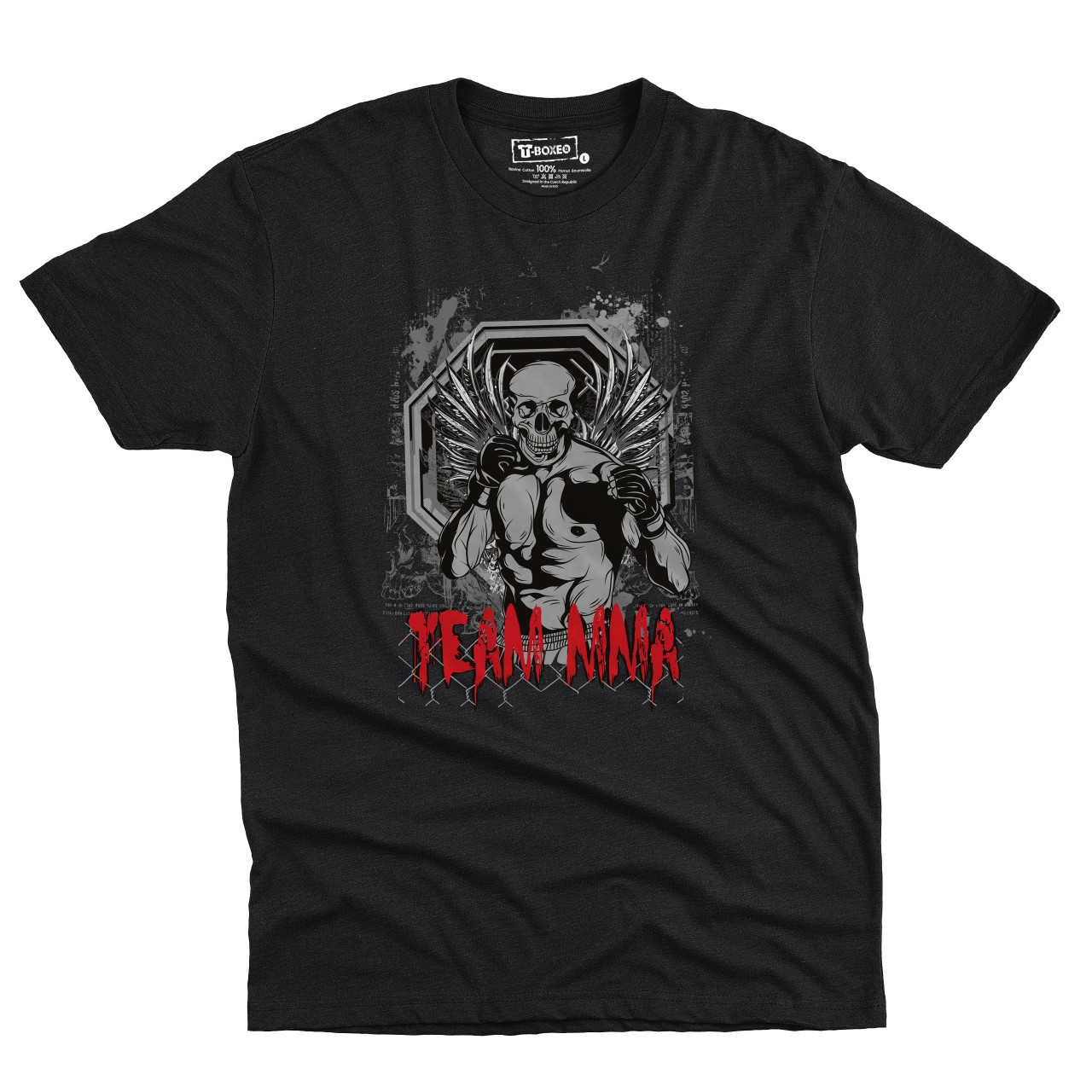 Pánské tričko s potiskem “Team MMA, svalnatý lebkoun”