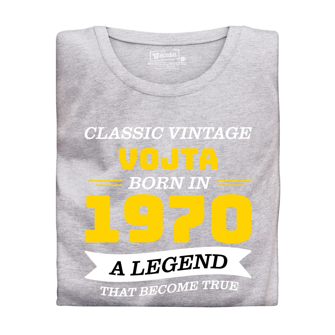 Pánské tričko s potiskem “Classic Vintage” s vlastním jménem a rokem narození