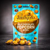 Luxusní karamelový popcorn Joe & Seph's obalené v mléčné čokoládě 63 g