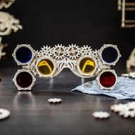 Dřevěný skládací 3D model - Steampunk glasses