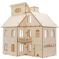 Dřevěný skládací domek pro panenky