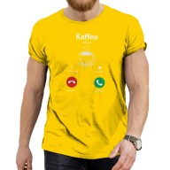 Pánské tričko s potiskem "Káva volá" DE