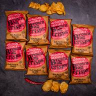 8× Křupavé, ručně vyráběné Brown Bag Crisps s příchutí uzeného chilli 40 g