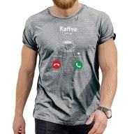 Pánské tričko s potiskem "Káva volá" DE