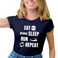 Dámské tričko s potiskem "Eat, sleep, run"