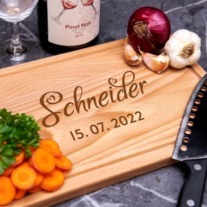 Schneidebrett zum Hochzeitstag - Rechteck mit Gravur