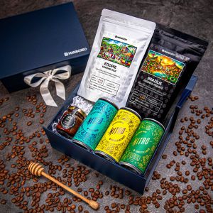 Giftboxeo Geschenkbox (royal blue) - Für Kaffeetrinker