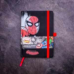 Ein hochwertiges, liniertes Spider-Man-Notizbuch 