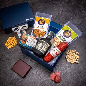 Giftboxeo Geschenkbox (royal blue) - Mit Rum Diplomatico