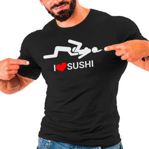 Herren-T-Shirt mit Aufdruck "I️♥️Sushi"