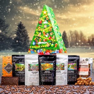 Weihnachtsbaum voller Premium-Kaffee