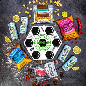 Surpriseboxeo-Geschenkset Fußball voller Gin Tonic