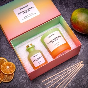 Exklusives Geschenkset aus Duftkerzen und Aroma-Diffusor mit intensivem Duft – Sunny Tropical Fruits