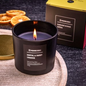 Exklusive Duftkerze mit Premium-Duft – Santal & Sweet Orange 200 g