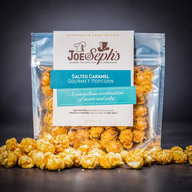 3× Luxuriöses Popcorn Joe & Seph's mit einem Geschmack von Salzkaramell 32 g