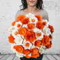 Duftender Blumenstrauß aus Holz in Orange – 33 Blumen